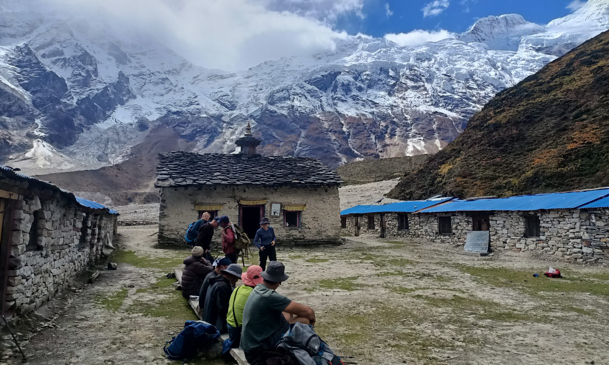 enjoying in manaslu trek in august