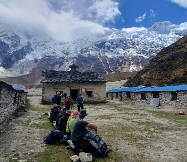 enjoying in manaslu trek in august