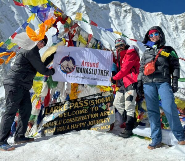 Larkya La Pass, elevated at 5,106 meters, is a significant highlight of the Manaslu Circuit Trek.